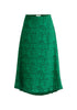 Paisie Dalmatian Print Midi Skirt in Green Cut Out